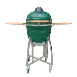 Gratar de gradina Kamado, ceramica, diametru 21",Verde