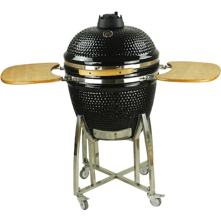 Gratar de gradina Kamado, diametru 23.5", Negru